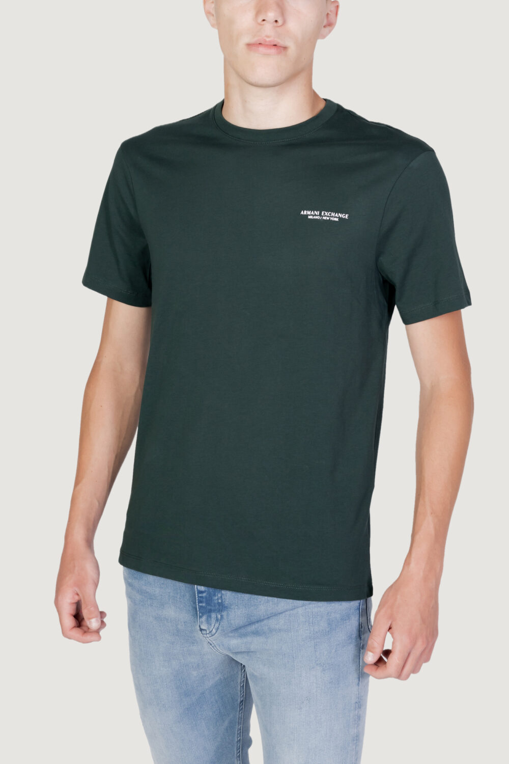 T-shirt Armani Exchange logo lato cuore Verde Scuro - Foto 1