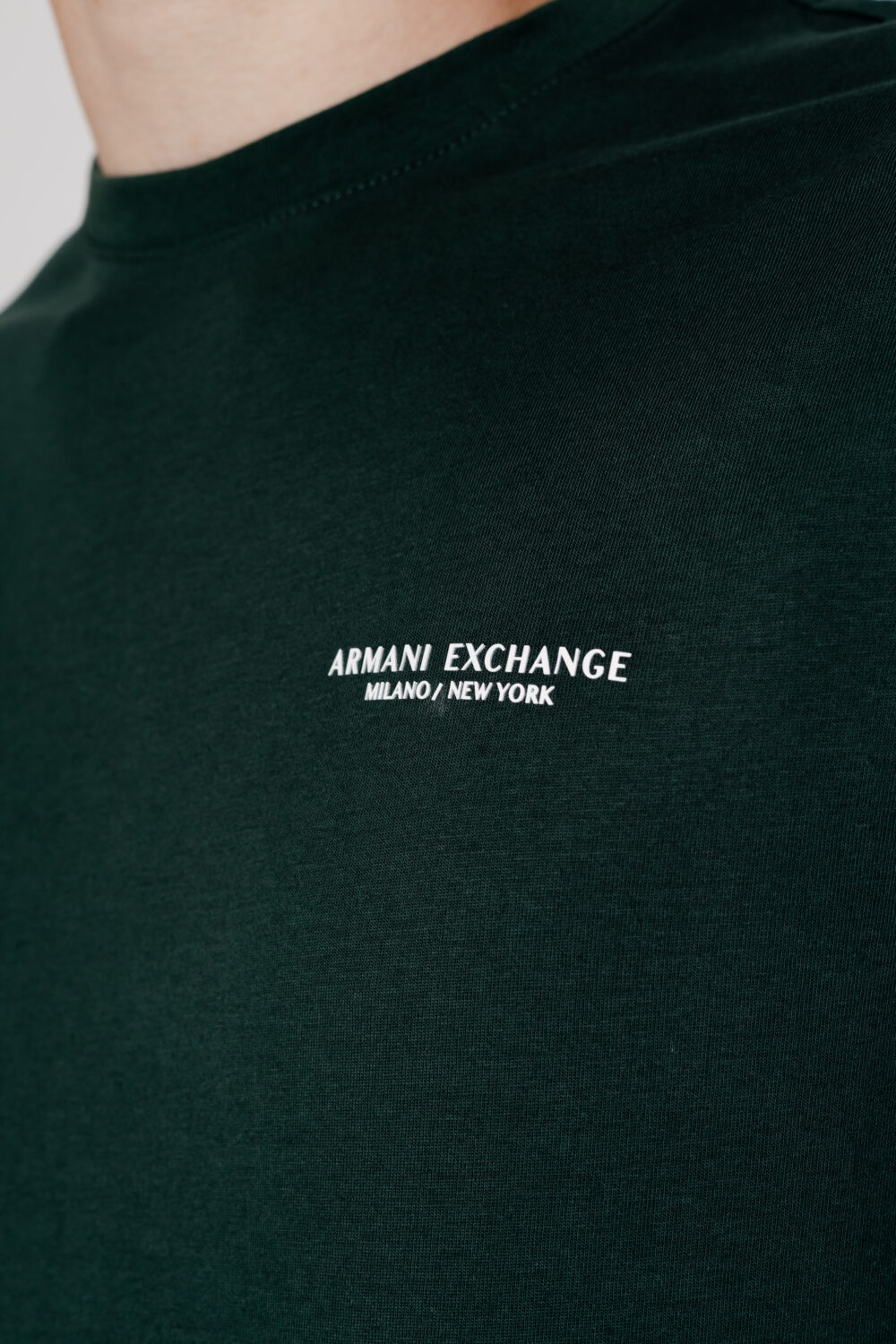 T-shirt Armani Exchange logo lato cuore Verde Scuro - Foto 2