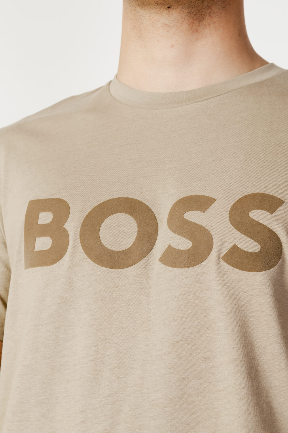 T-shirt Boss jersey thinking 1 Beige scuro - Foto 2