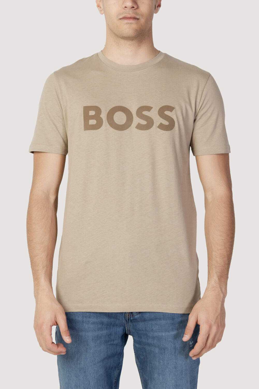 T-shirt Boss jersey thinking 1 Beige scuro - Foto 5