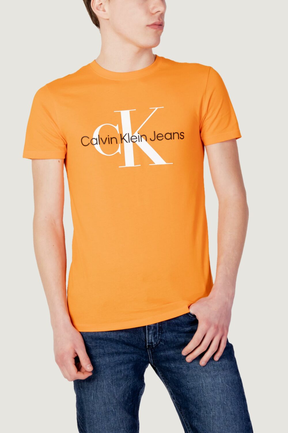 T-shirt Calvin Klein Jeans seasonal monologo te j30j3208060k6 Arancione - Foto 1