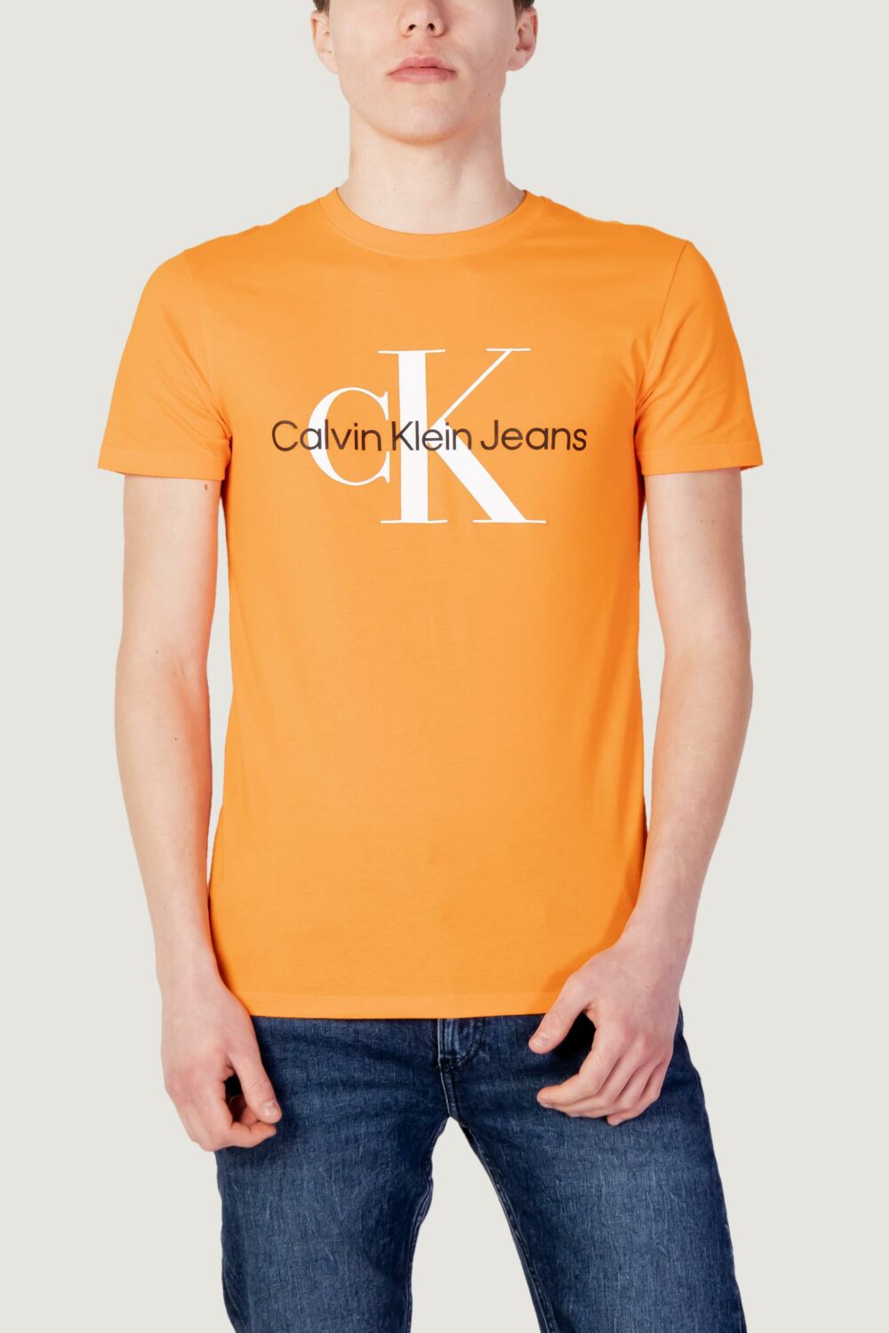T-shirt Calvin Klein Jeans seasonal monologo te j30j3208060k6 Arancione - Foto 5