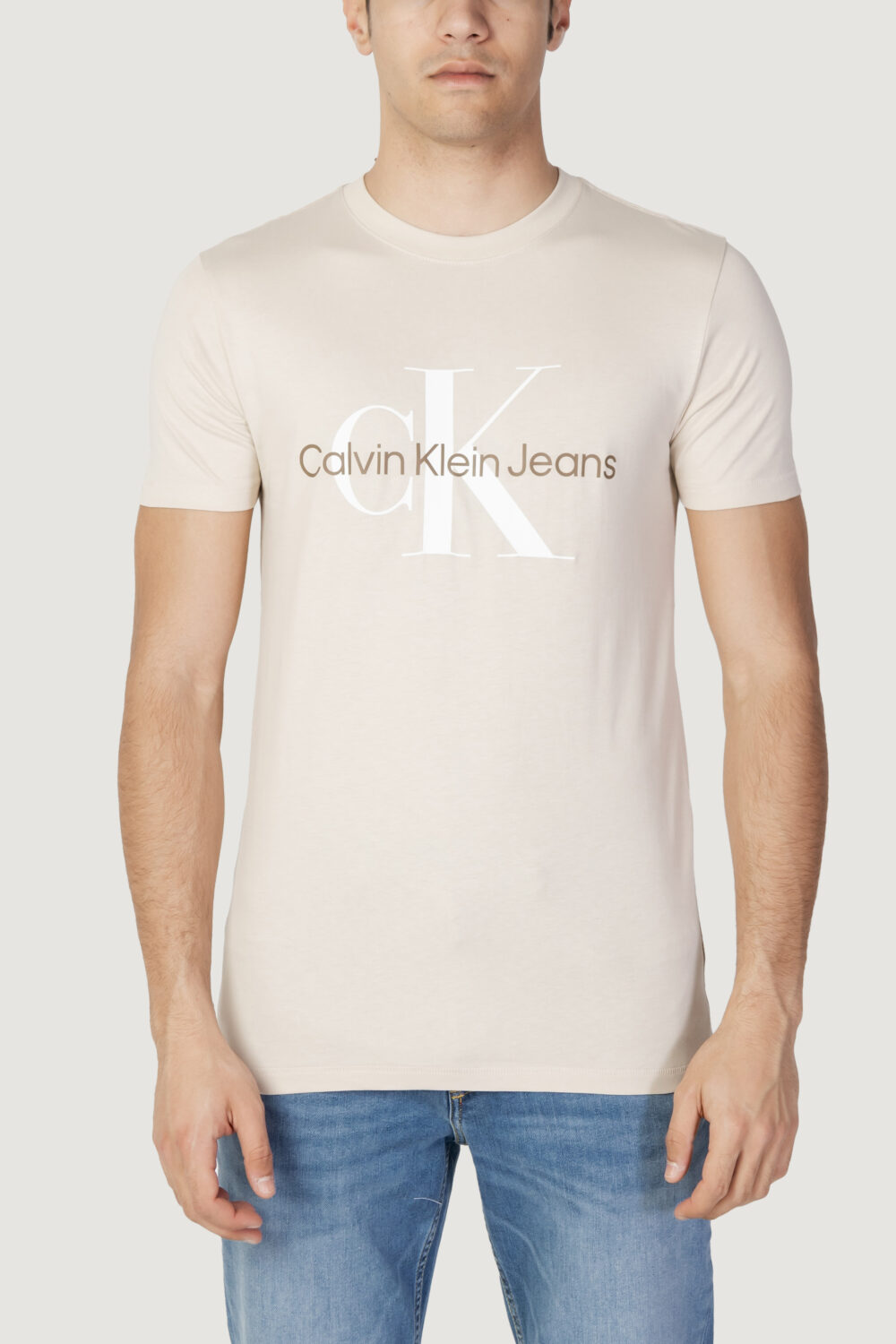 T-shirt Calvin Klein Jeans seasonal monologo te j30j3208060k6 Beige - Foto 1