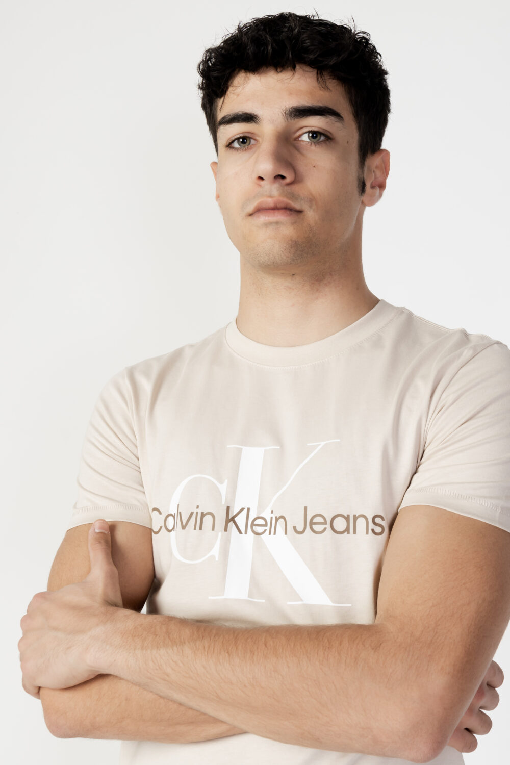 T-shirt Calvin Klein Jeans seasonal monologo te j30j3208060k6 Beige - Foto 2
