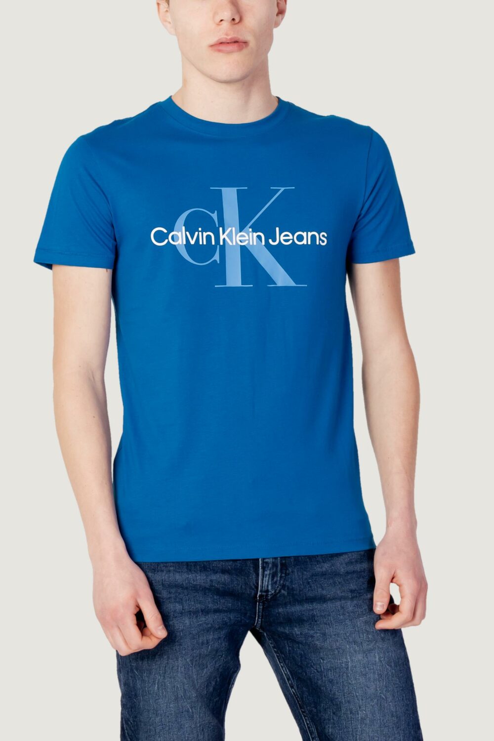 T-shirt Calvin Klein Jeans seasonal monologo te j30j3208060k6 Blu - Foto 1