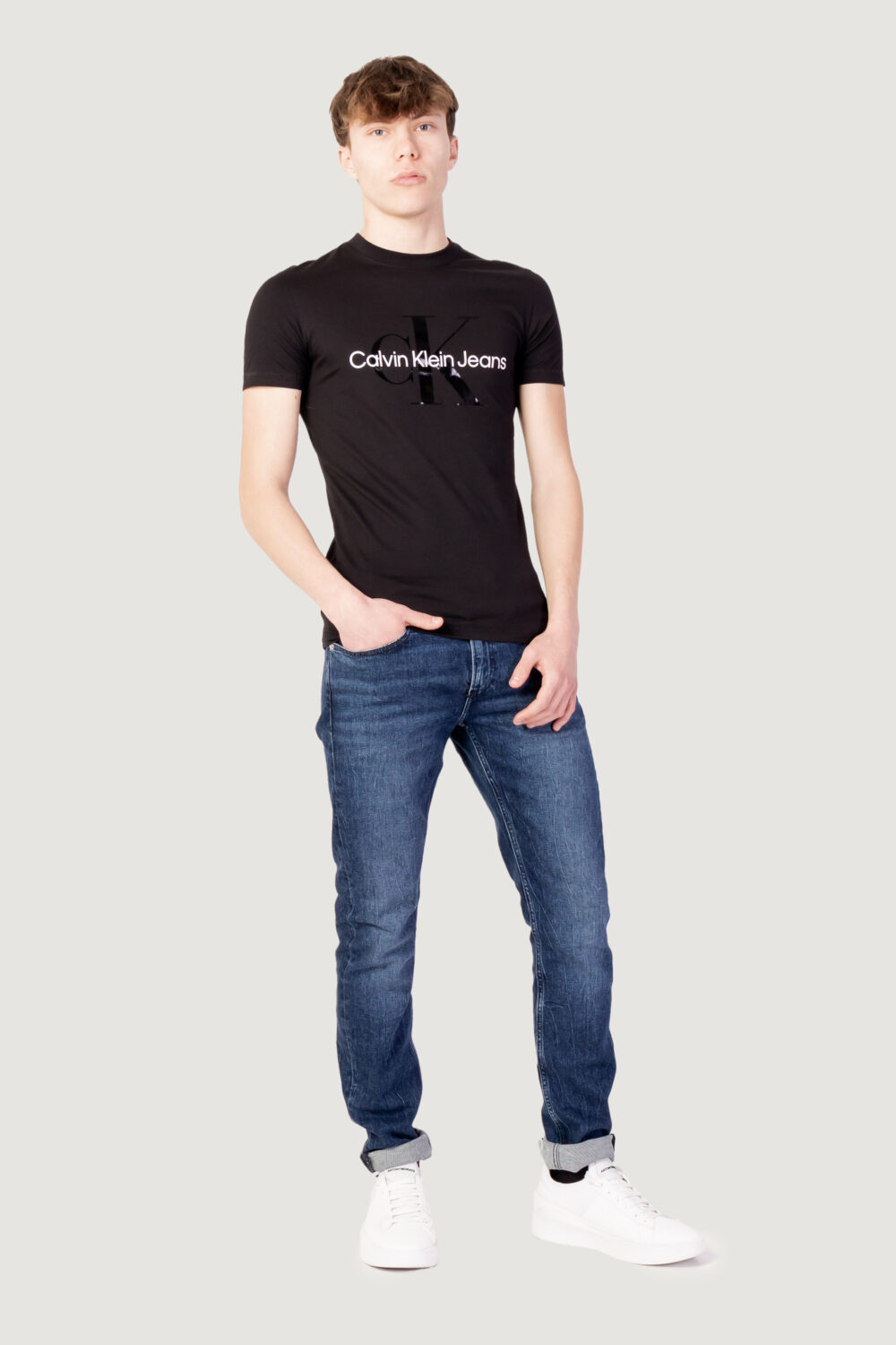 T-shirt Calvin Klein Jeans seasonal monologo te j30j3208060k6 Nero - Foto 5