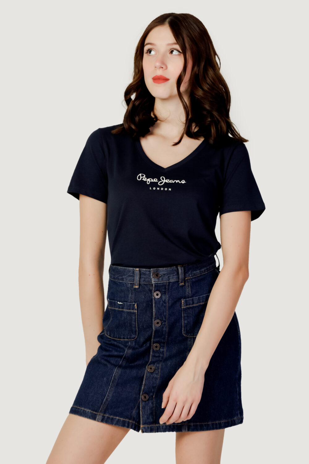 T-shirt Pepe Jeans wendy v neck Blu - Foto 1