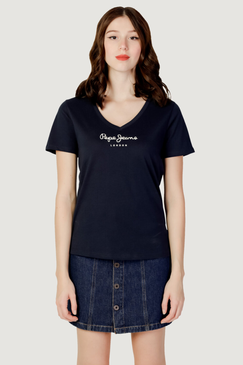 T-shirt Pepe Jeans wendy v neck Blu - Foto 4