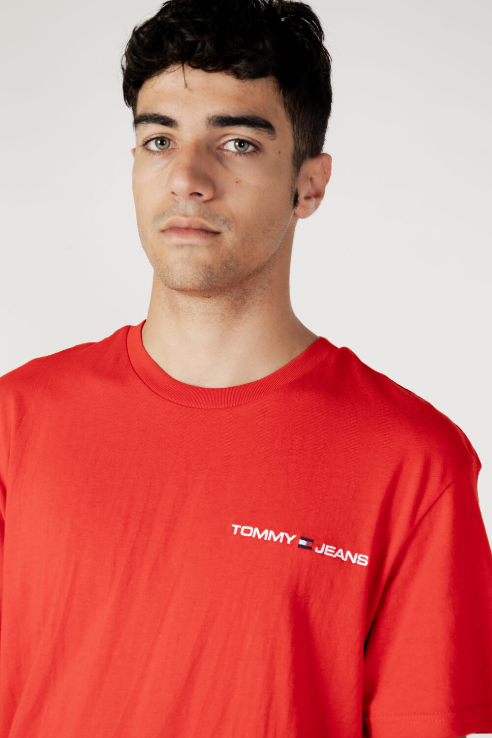 T-shirt Tommy Hilfiger Jeans tjm clsc linear ches Rosso - Foto 2