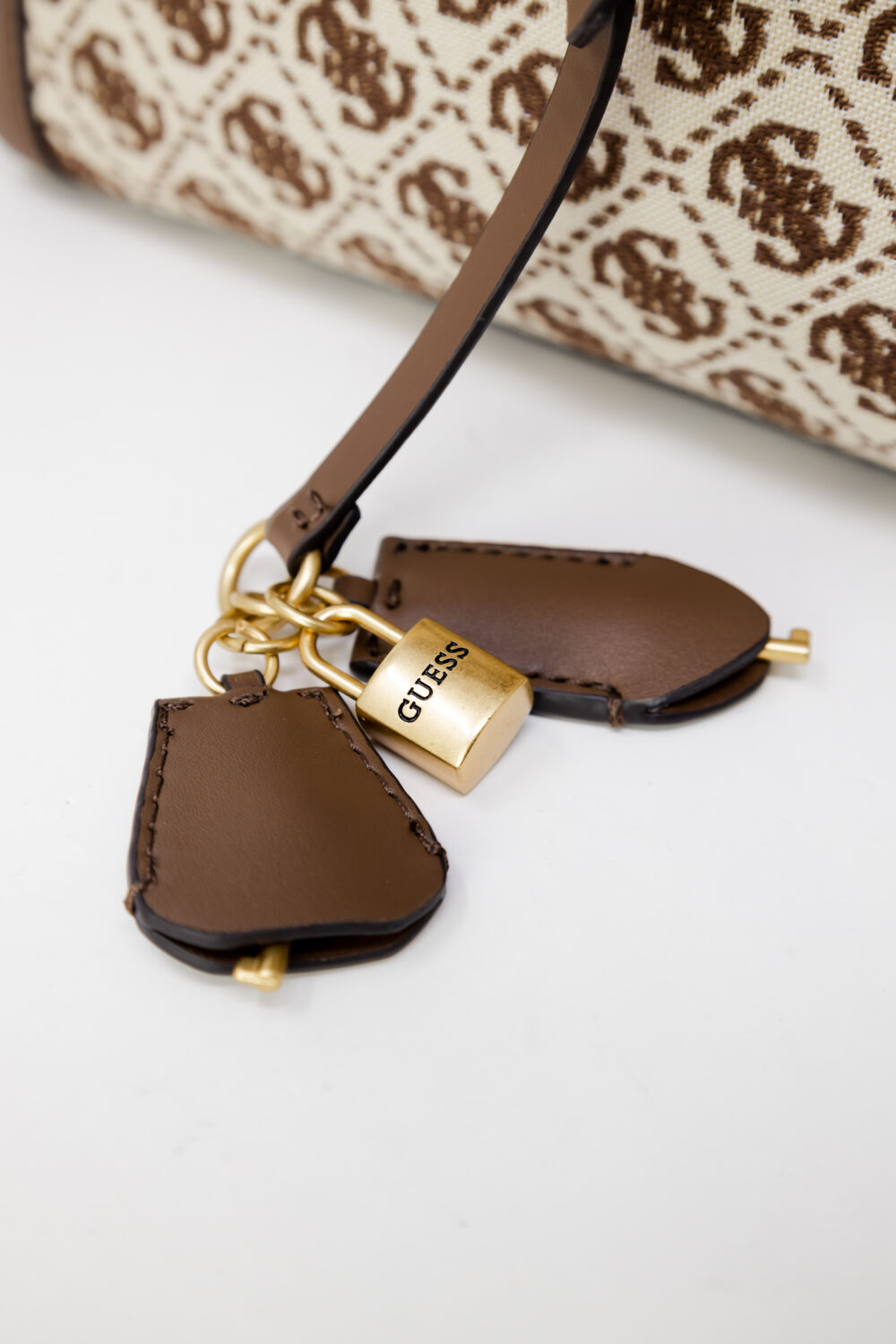 Borsa Guess katey luxury satchel Marrone - Foto 7