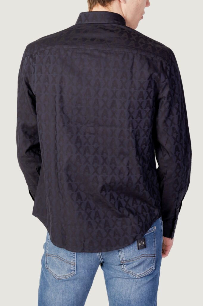Camicia manica lunga Armani Exchange multilogo Blu