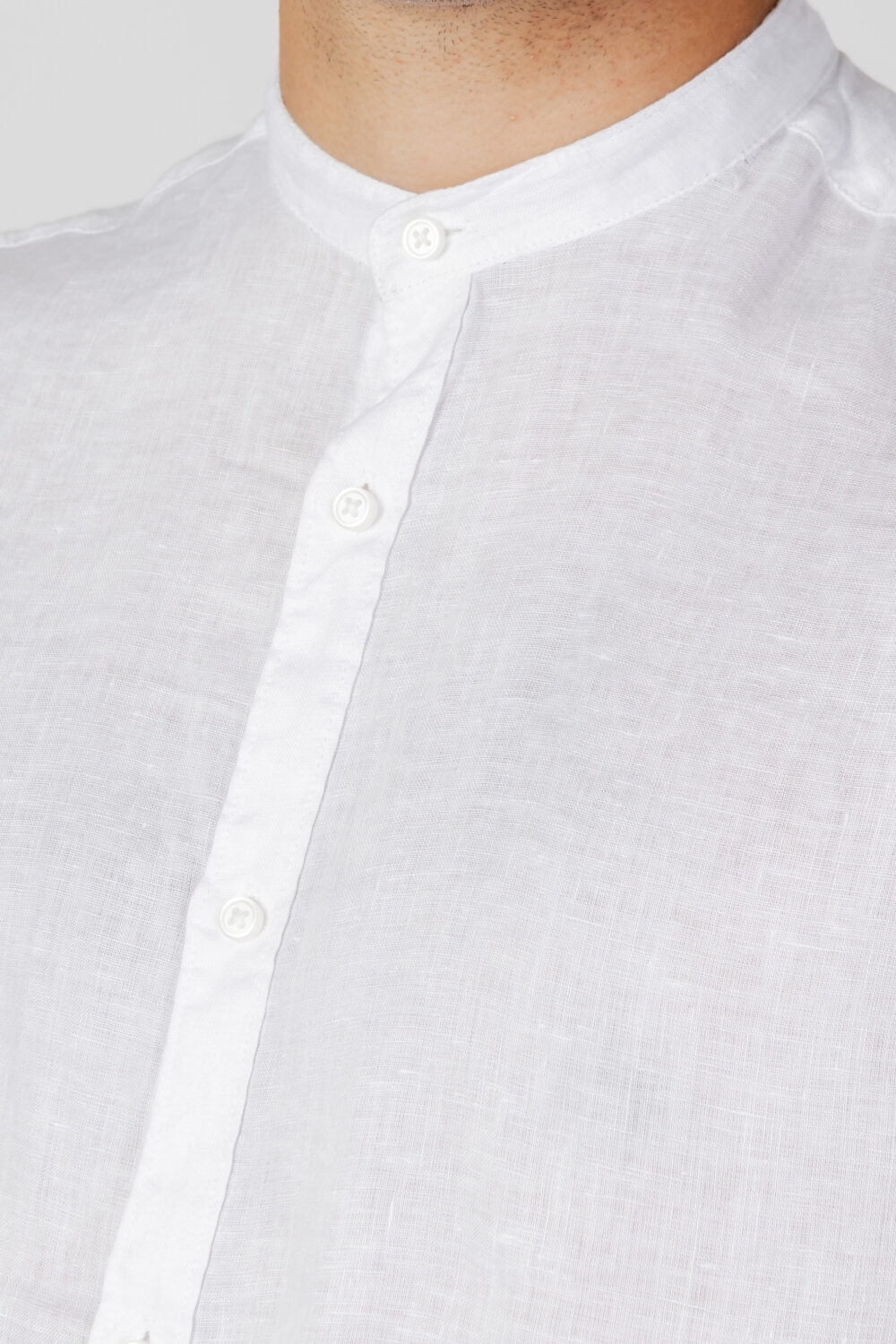 Camicia manica lunga Borghese tinta unita Bianco - Foto 2