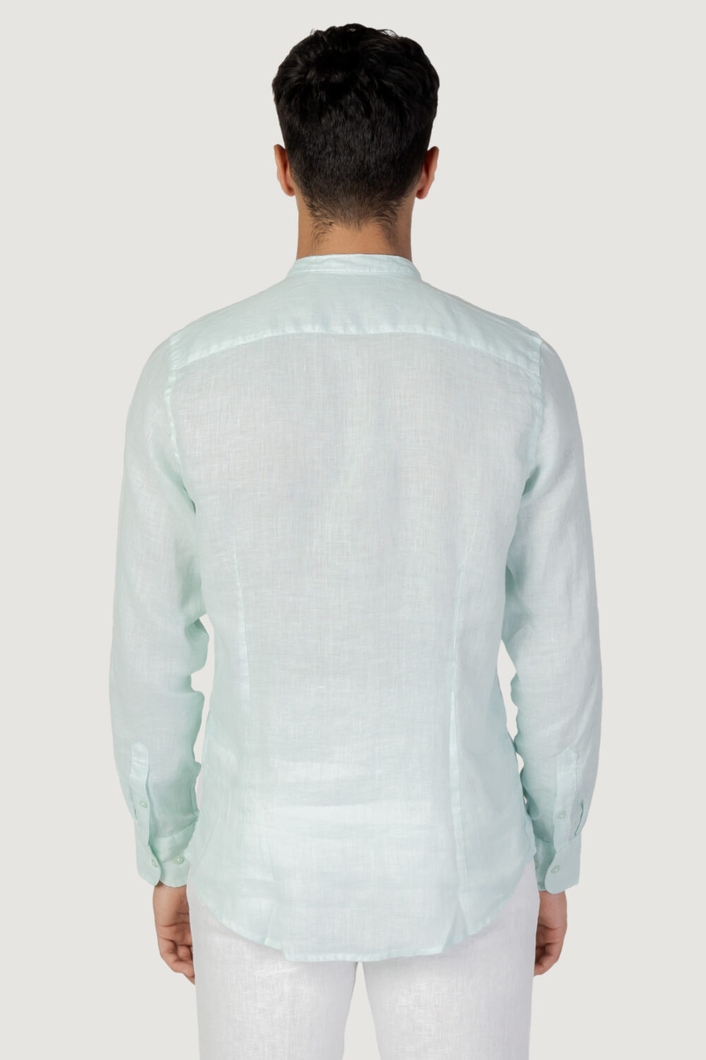 Camicia manica lunga Borghese tinta unita Tiffany - Foto 3