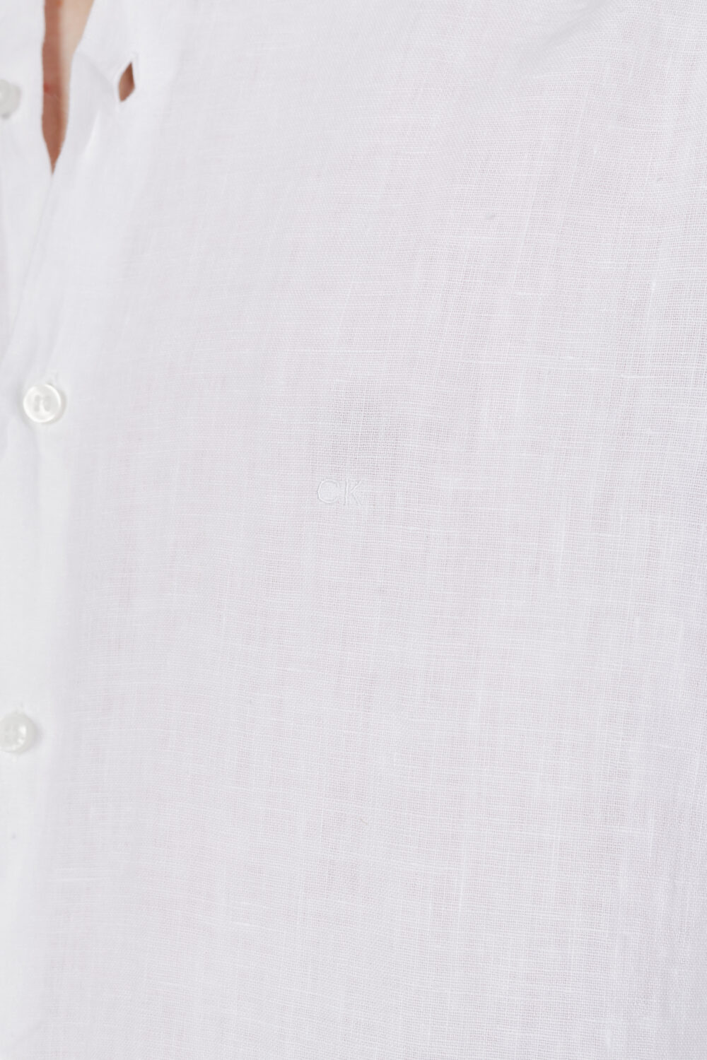 Camicia manica lunga Calvin Klein linen solid slim Bianco - Foto 2