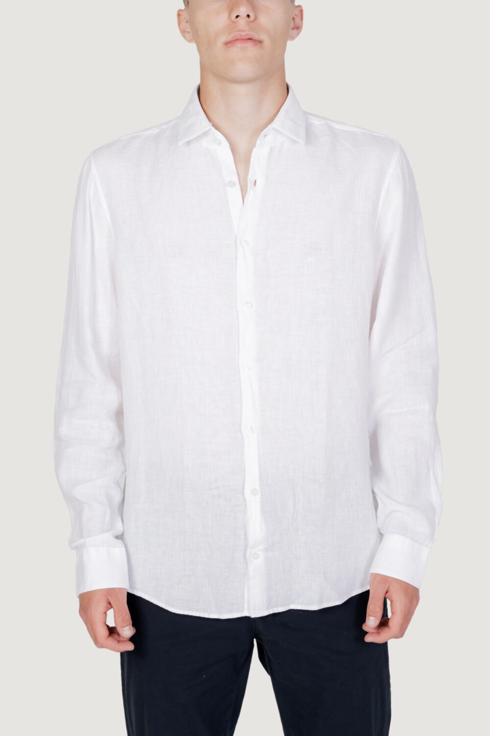 Camicia manica lunga Calvin Klein linen solid slim Bianco - Foto 6
