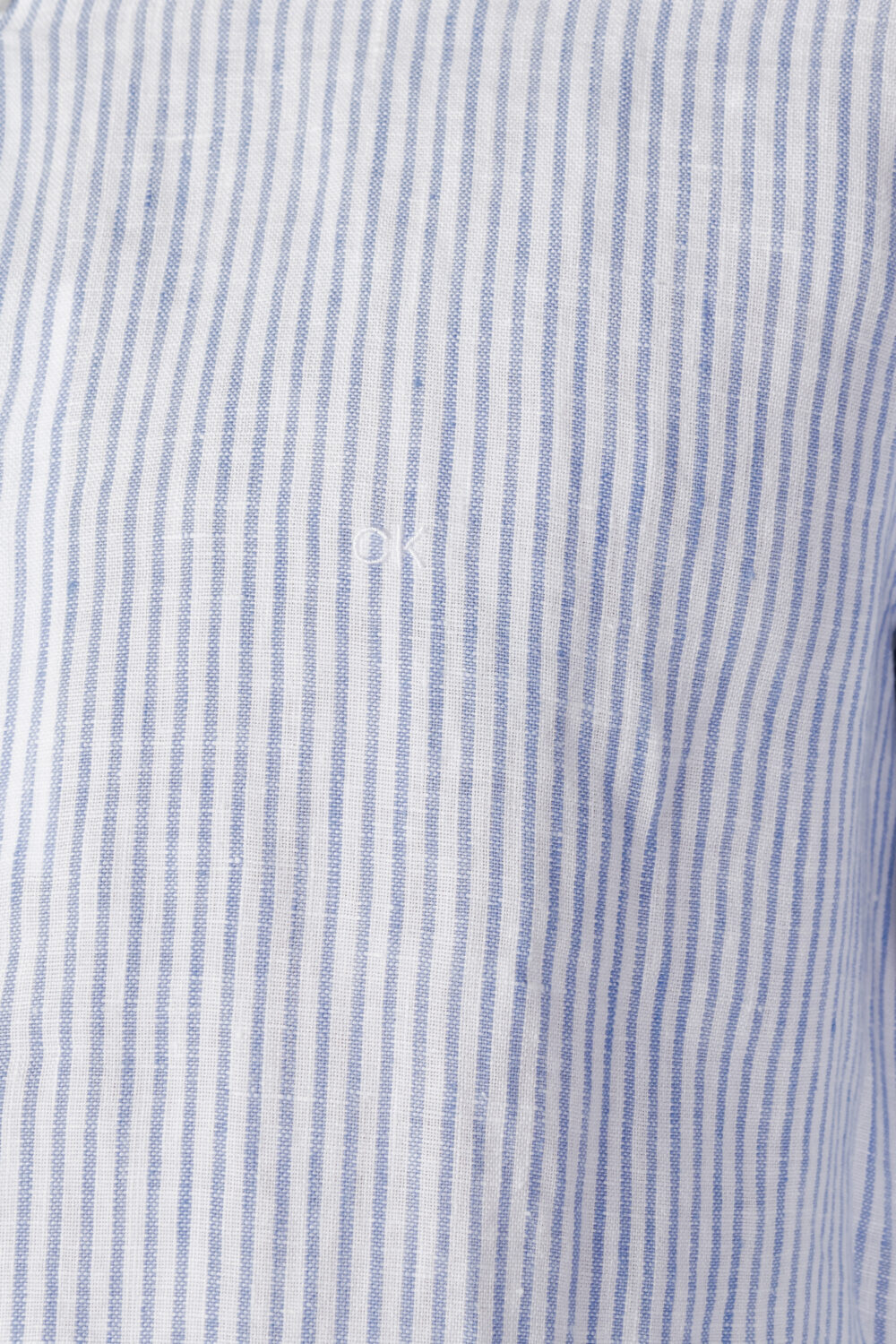 Camicia manica lunga Calvin Klein linen stripe slim shirt Blu - Foto 2