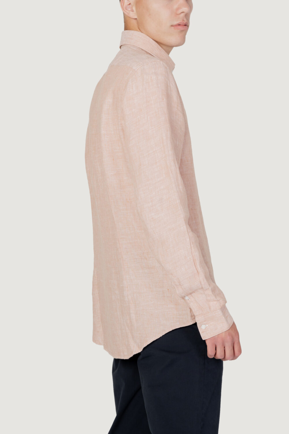 Camicia manica lunga Calvin Klein linen solid slim Peach - Foto 3