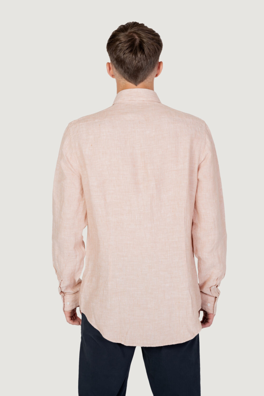 Camicia manica lunga Calvin Klein linen solid slim Peach - Foto 5