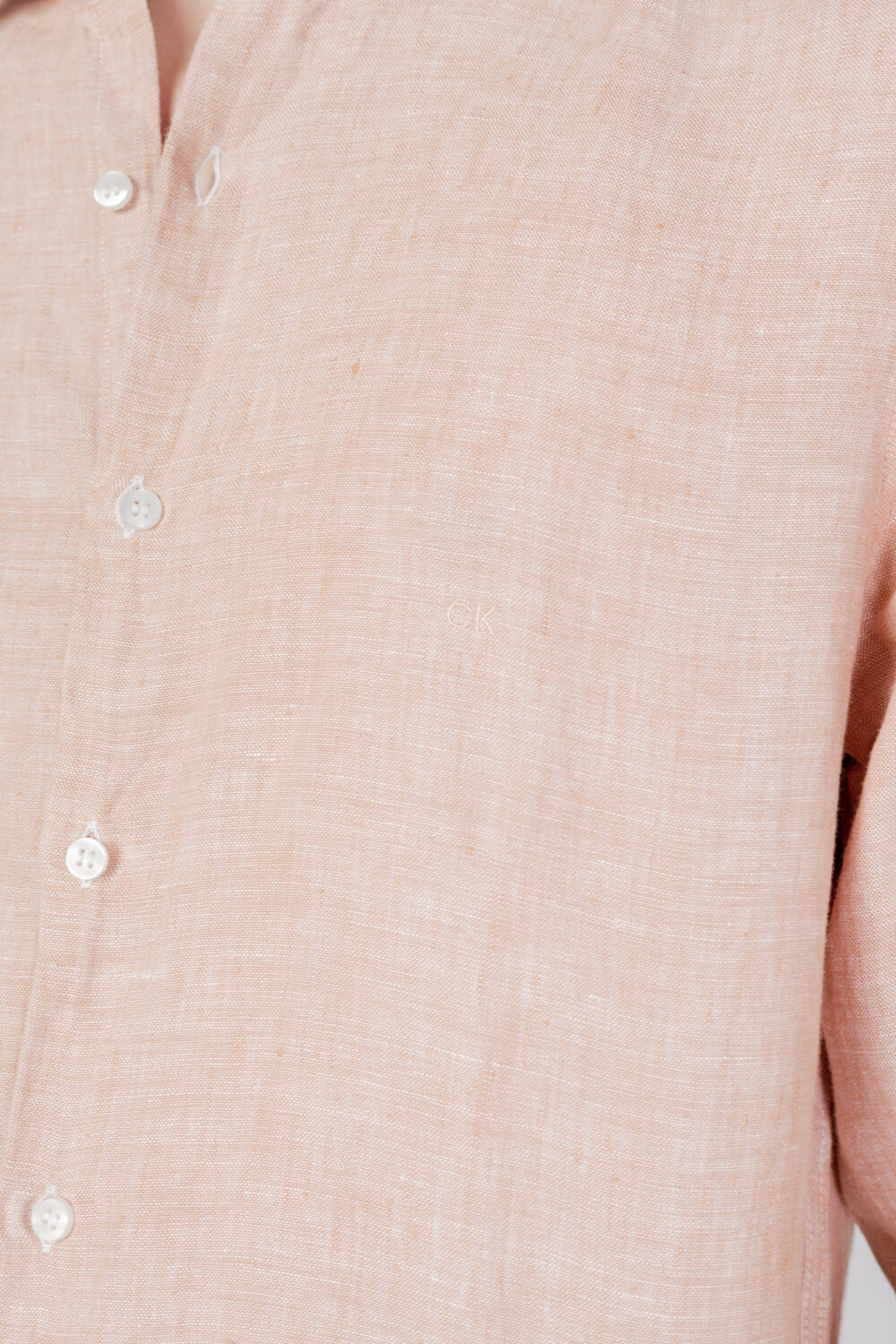 Camicia manica lunga Calvin Klein linen solid slim Peach - Foto 6