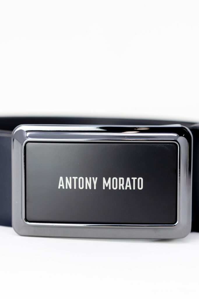 Cinta Antony Morato in pelle h.35mm con pl Blu
