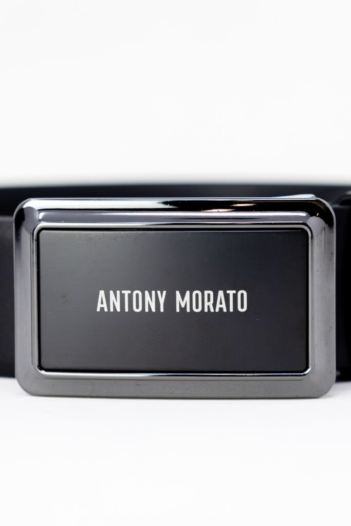 Cinta Antony Morato in pelle h.35mm con pl Nero