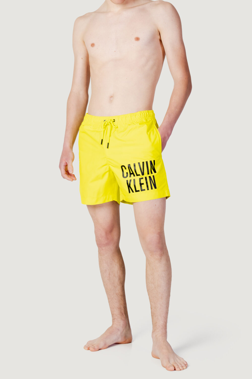 Costume da bagno Calvin Klein Jeans medium drawstring Giallo lime - Foto 1