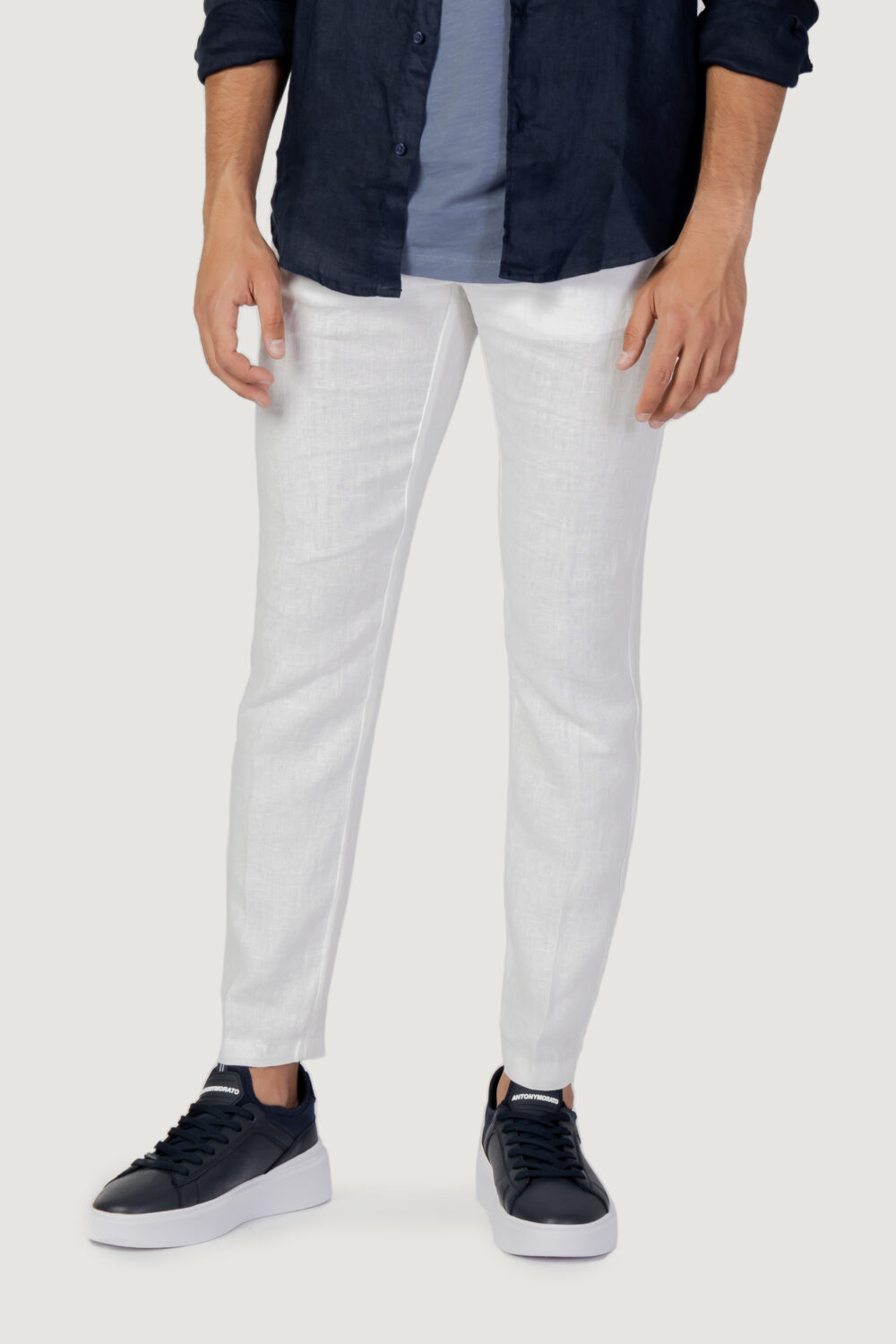 Pantaloni Borghese pantalaccio lino regular fit Bianco - Foto 1