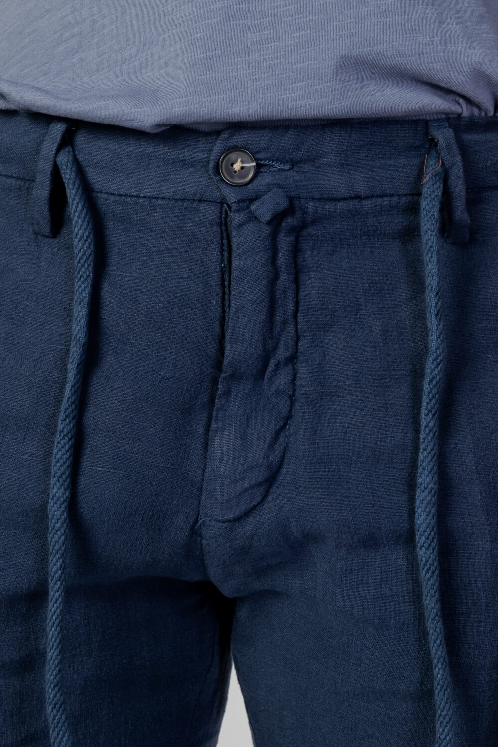 Pantaloni Borghese pantalaccio lino regular fit Indigo - Foto 5