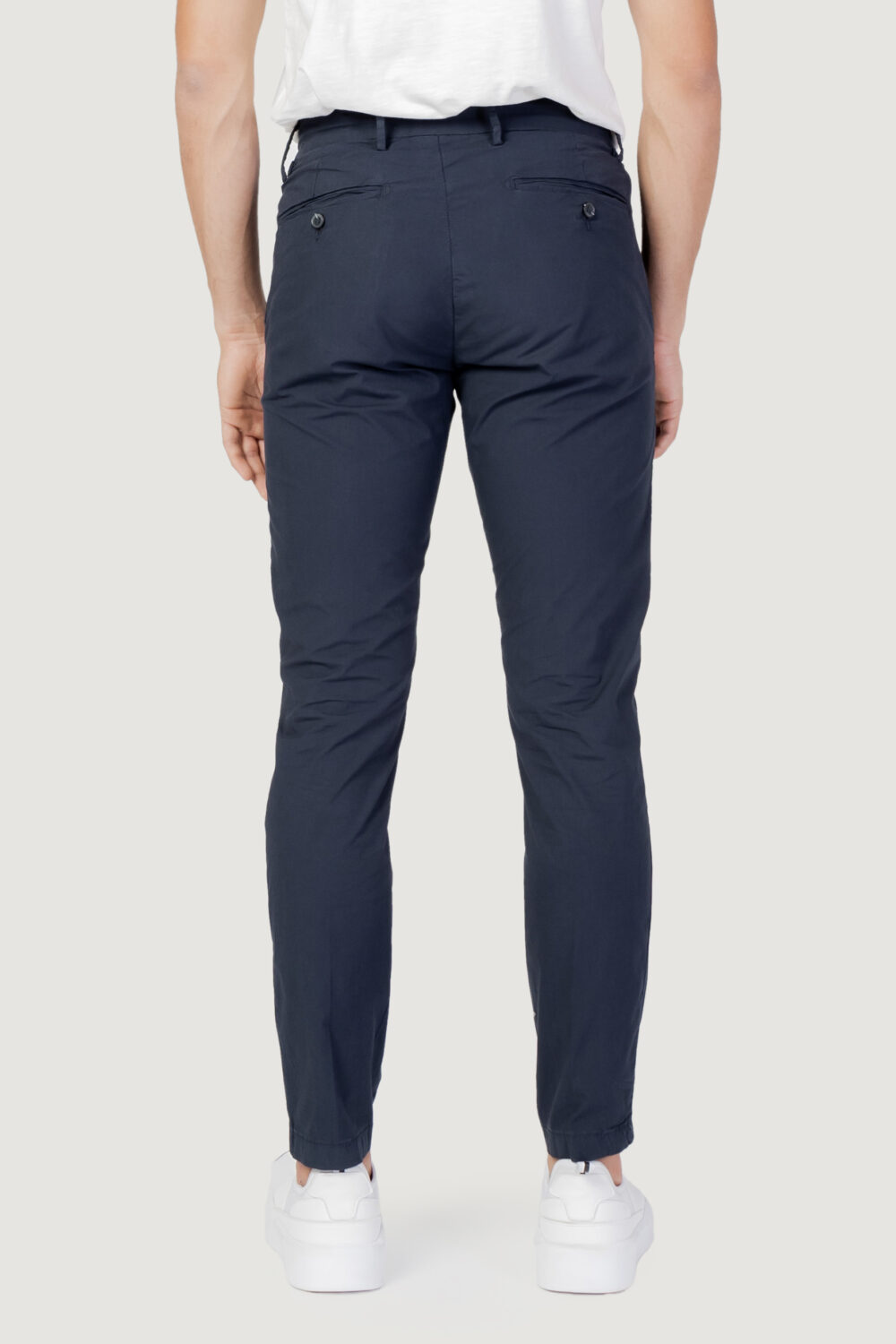 Pantaloni skinny Borghese chino long popeline stretch Blu - Foto 3