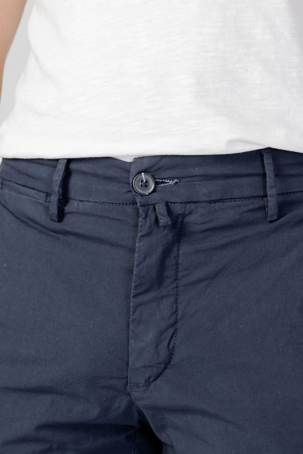Pantaloni skinny Borghese chino long popeline stretch Blu - Foto 4