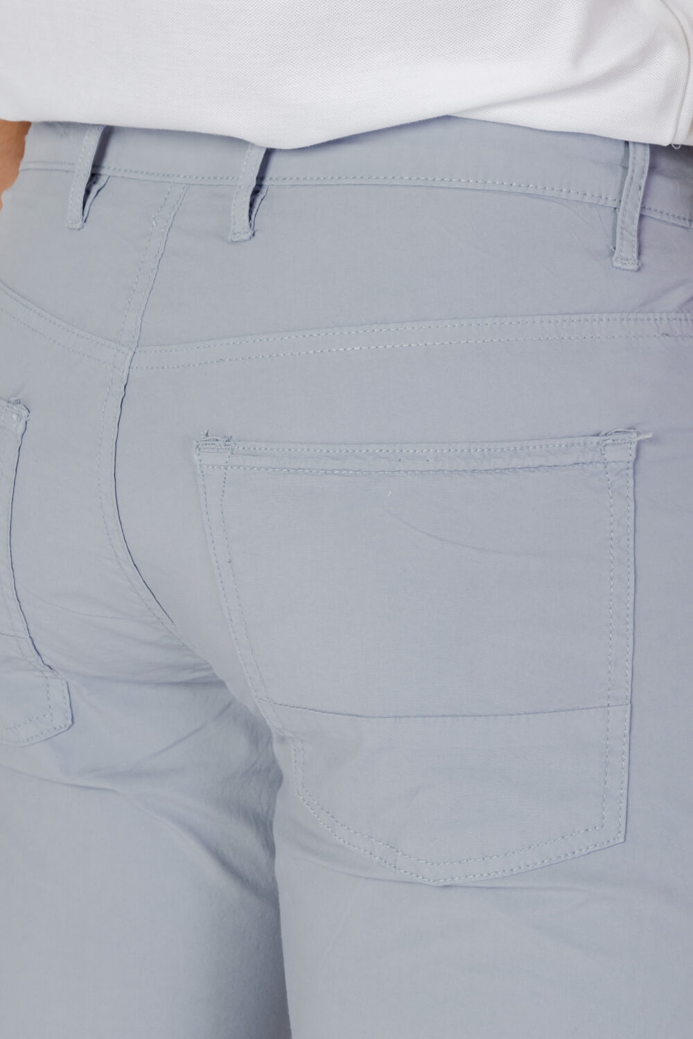 Pantaloni skinny Borghese 5 pockets popeline stretch Celeste - Foto 5