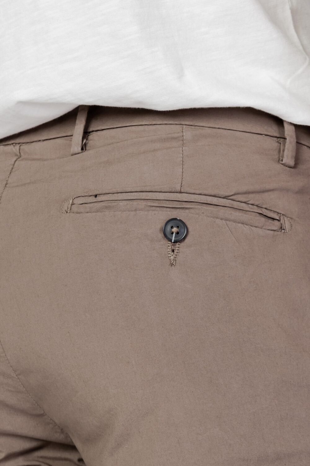 Pantaloni skinny Borghese chino long popeline stretch Terra - Fango - Foto 5