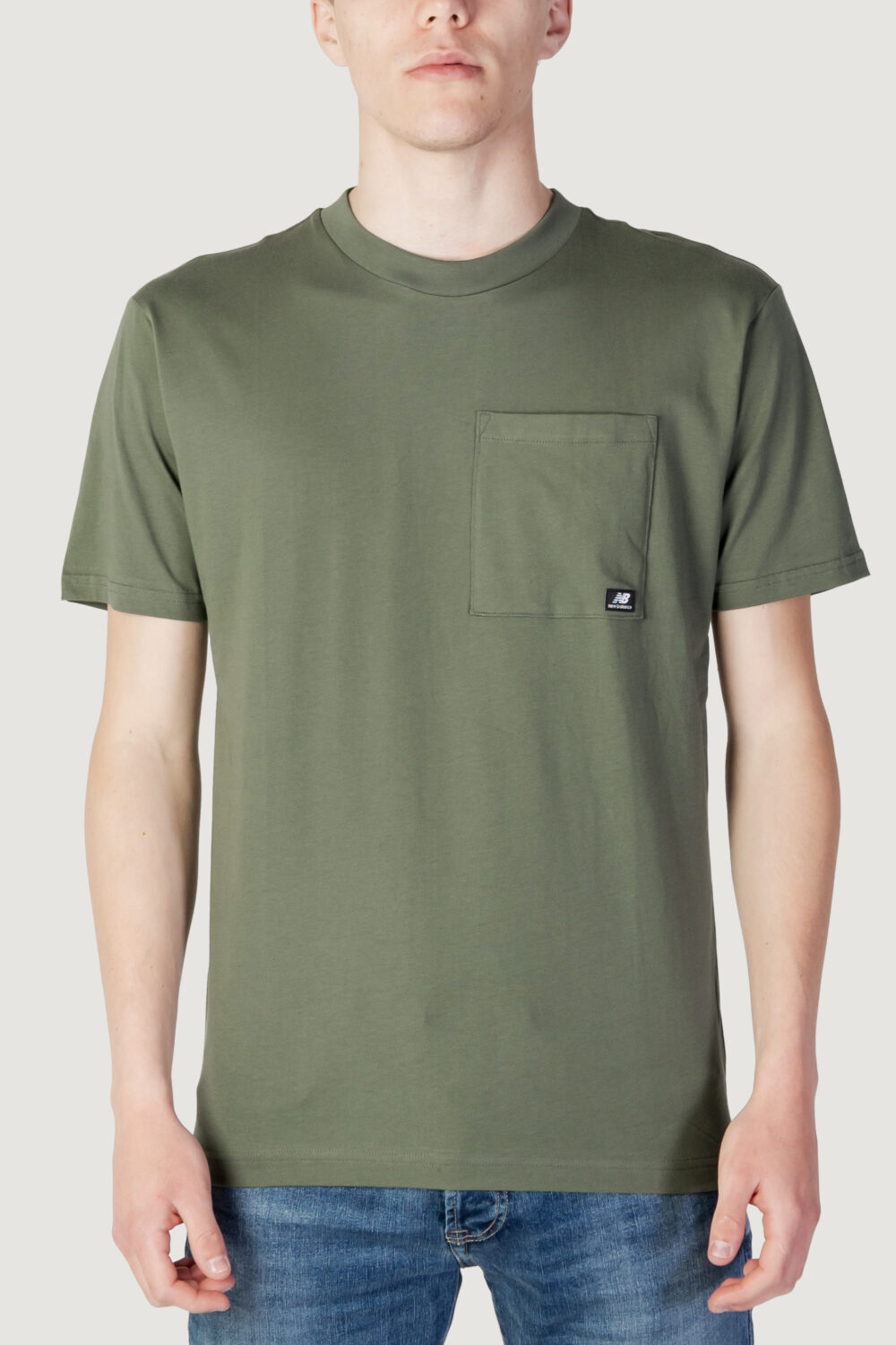T-shirt New Balance essentials reimagined cotton jersey Verde Oliva - Foto 1