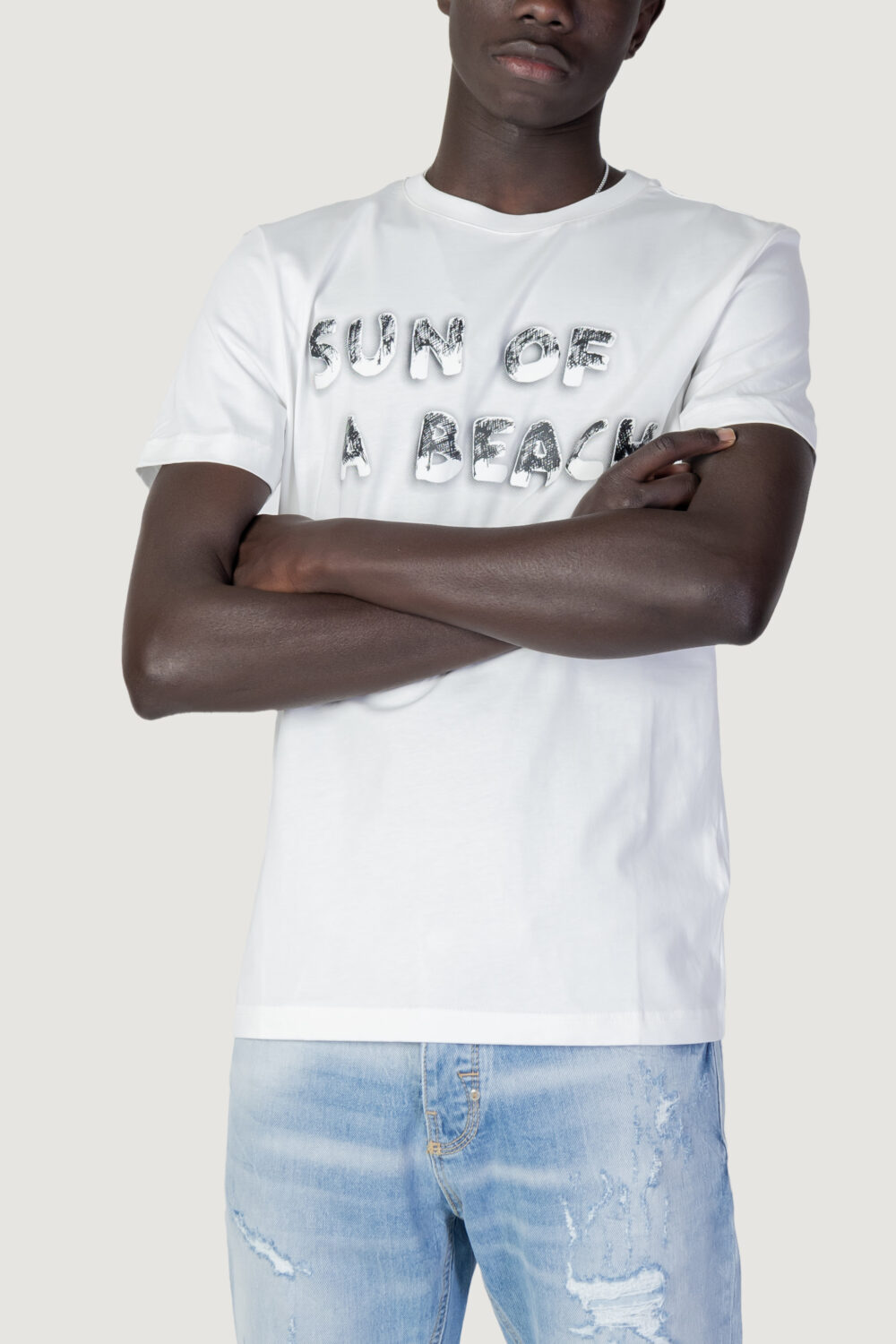 T-shirt Antony Morato slim fit in jersey cot Crema - Foto 1
