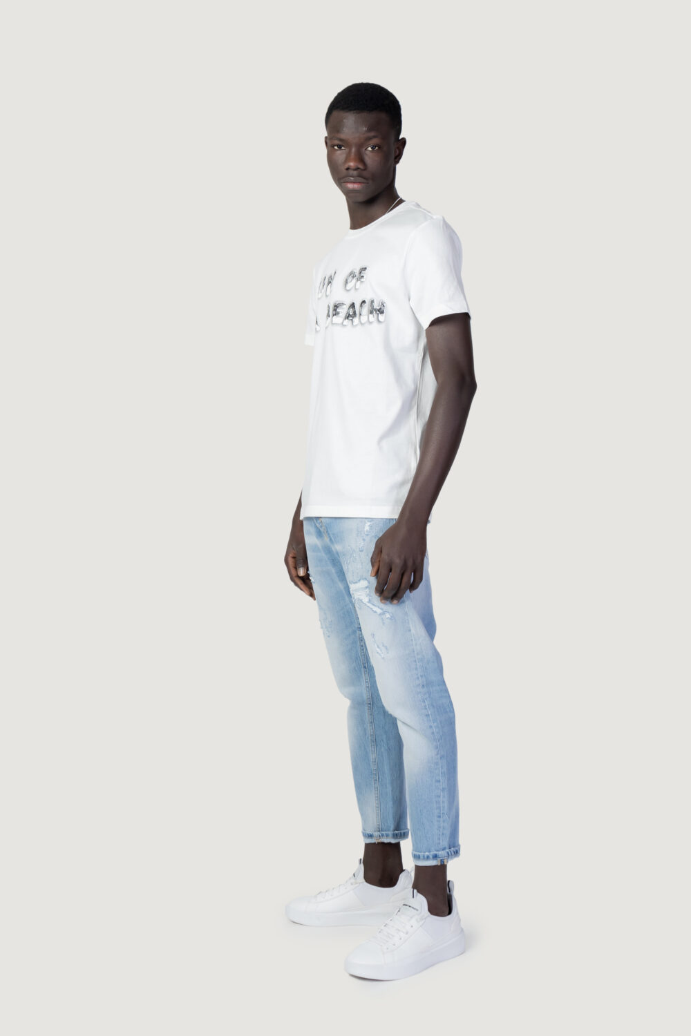 T-shirt Antony Morato slim fit in jersey cot Crema - Foto 5