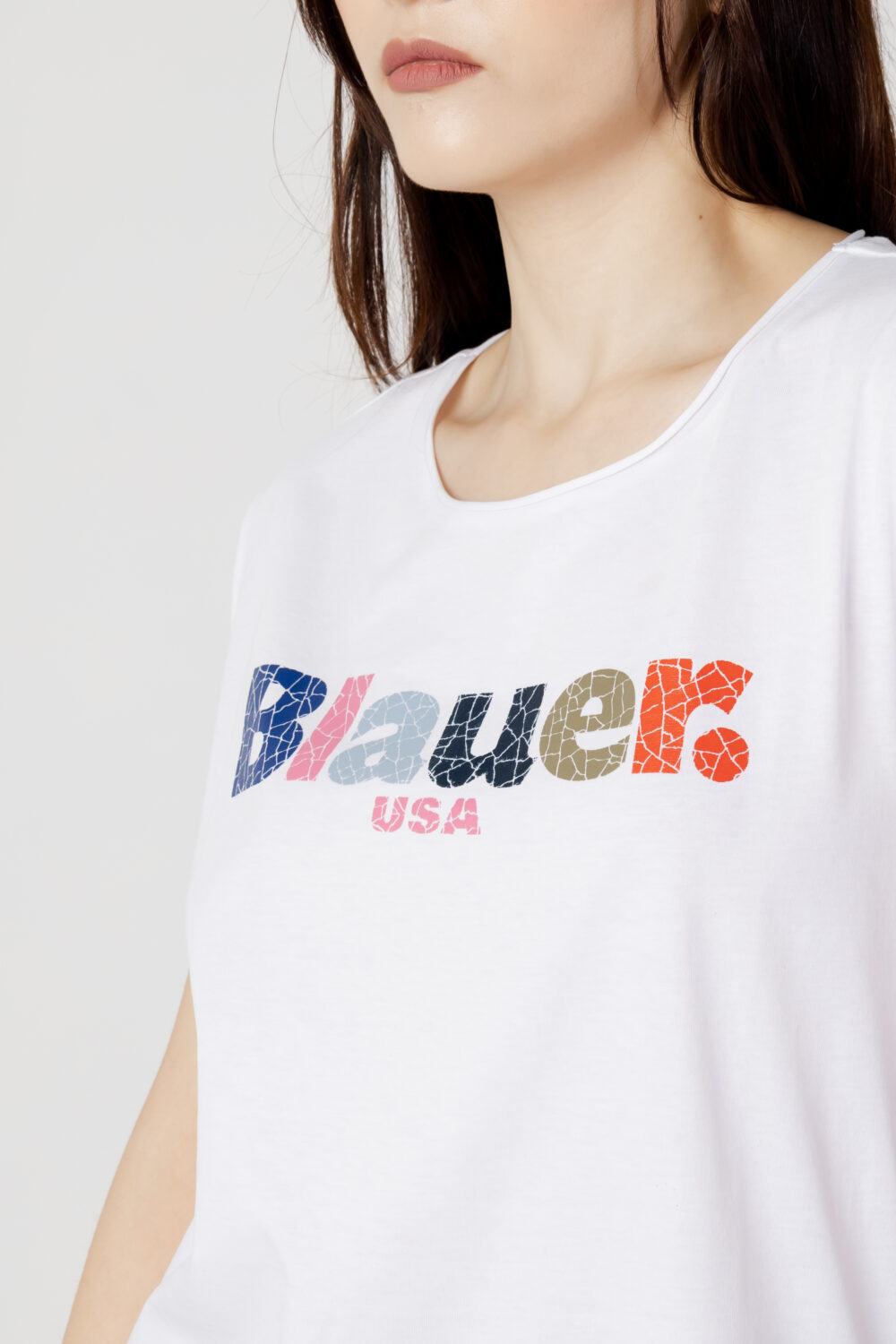 T-shirt Blauer. logo frammentato Bianco - Foto 2