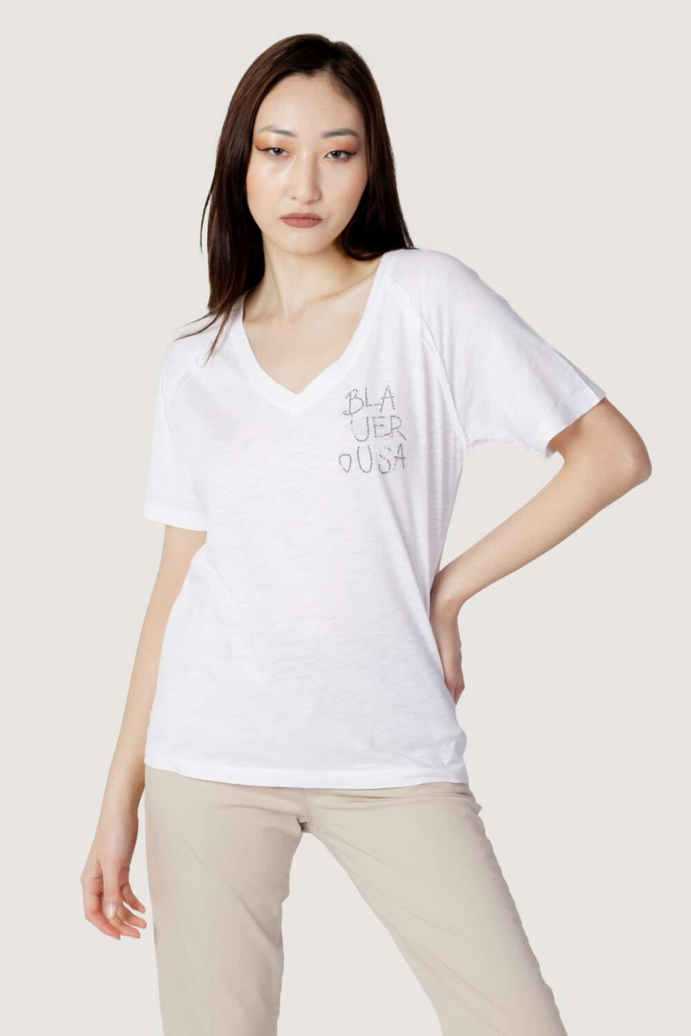 T-shirt Blauer. logo laterale Bianco - Foto 1