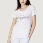 T-shirt Blauer. logo paillettes Bianco - Foto 1
