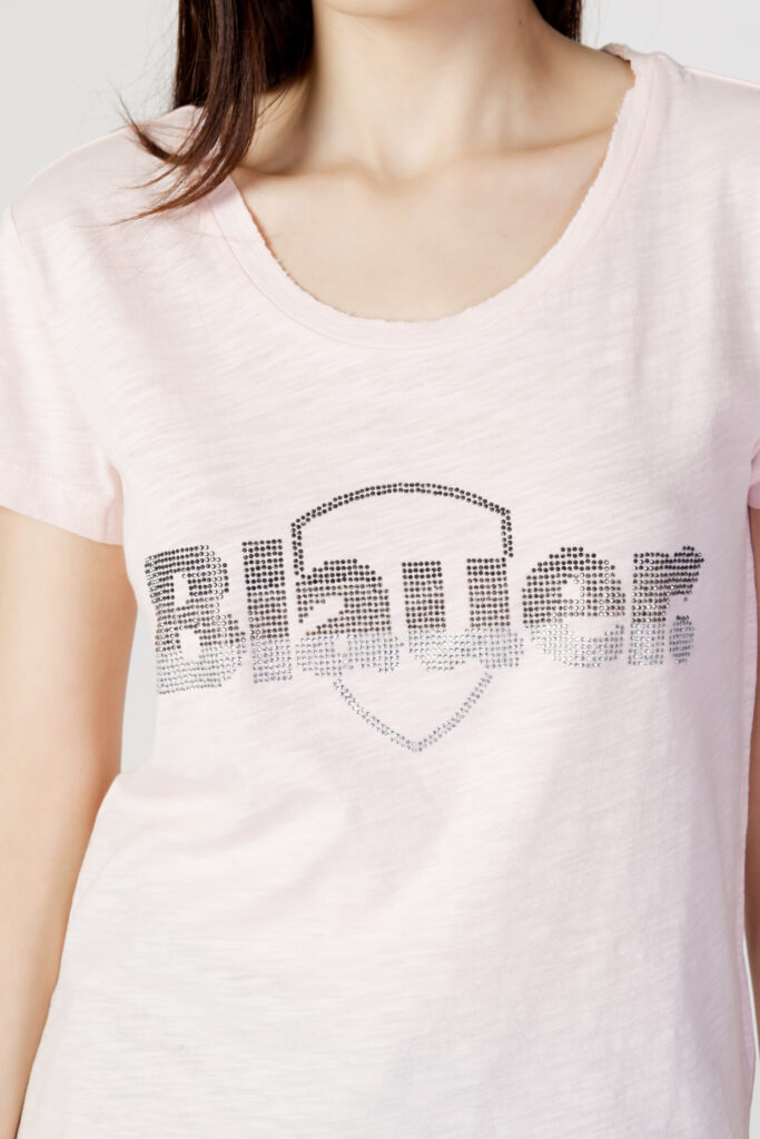 T-shirt Blauer. logo paillettes Rosa