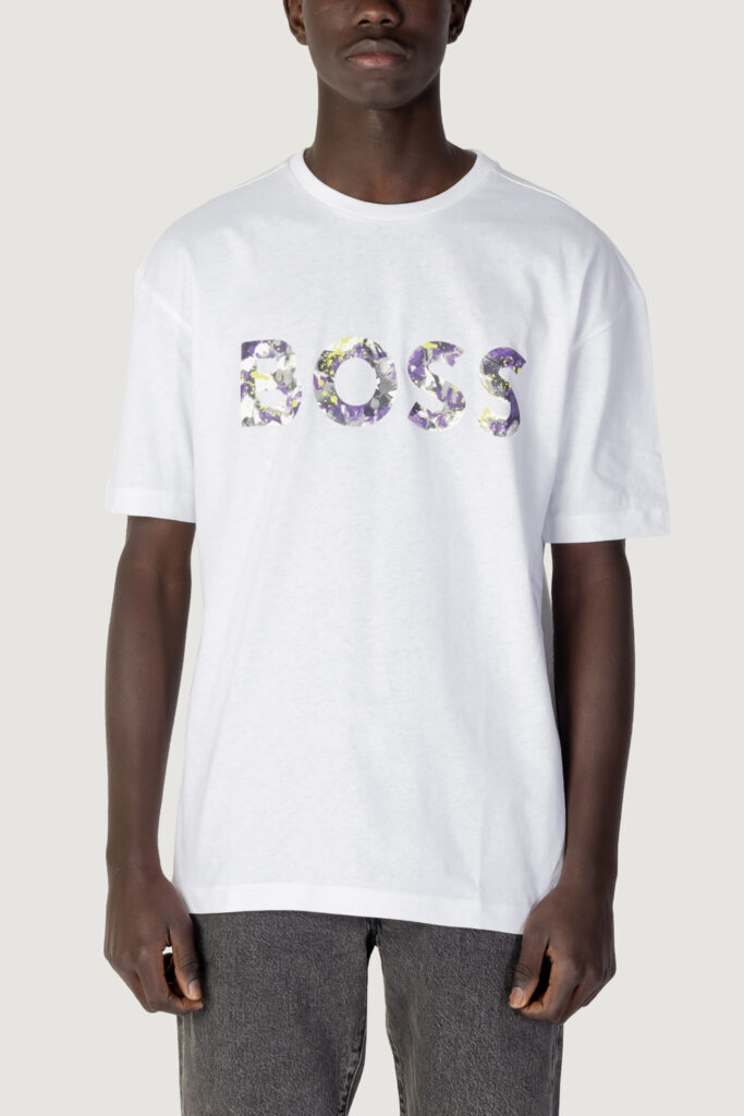 T-shirt Boss tee lotus Bianco