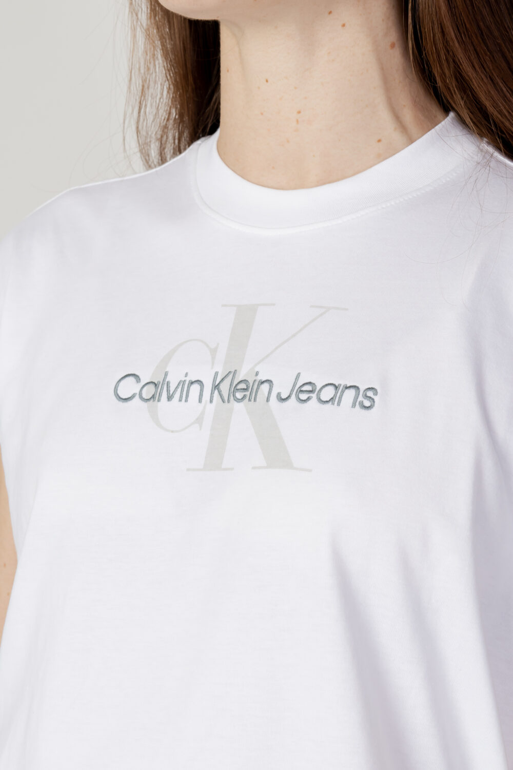 T-shirt Calvin Klein Jeans archival monologo re Bianco - Foto 4