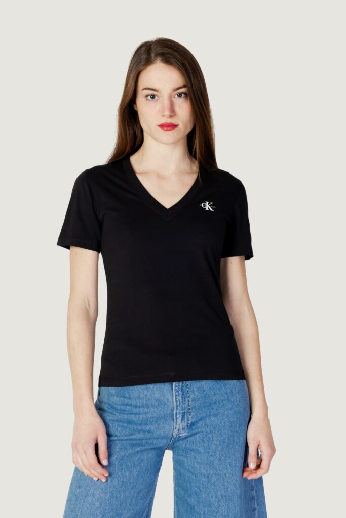 T-shirt Calvin Klein Jeans micro monologo slim Nero