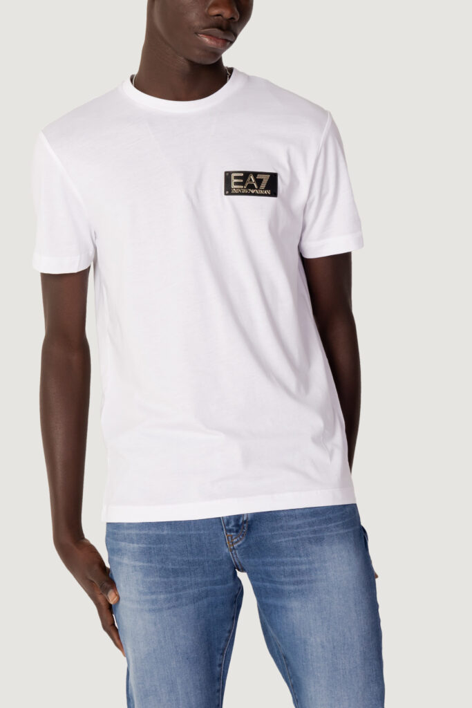 T-shirt EA7 patch logo Bianco