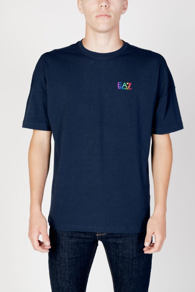 T-shirt EA7 logo lato cuore Blu