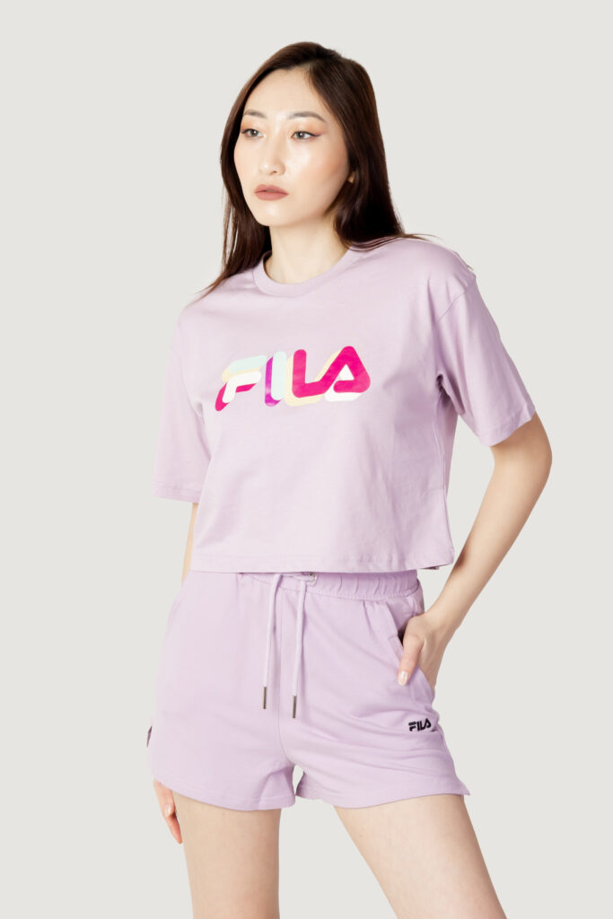 T-shirt Fila beuna cropped graphic tee Lilla