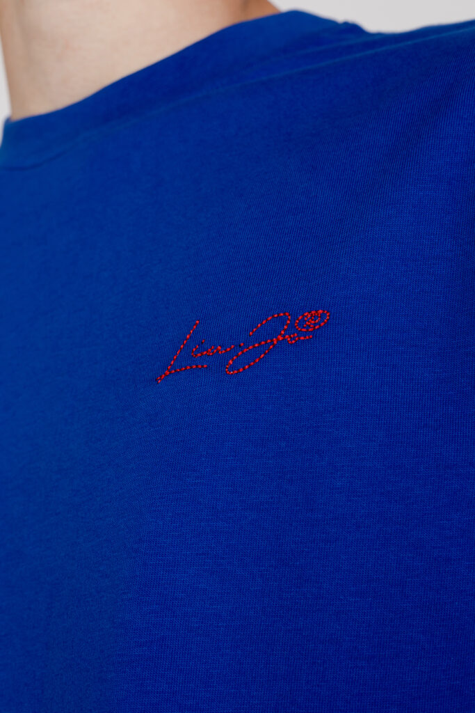 T-shirt Liu-Jo logo ricamo Azzurro