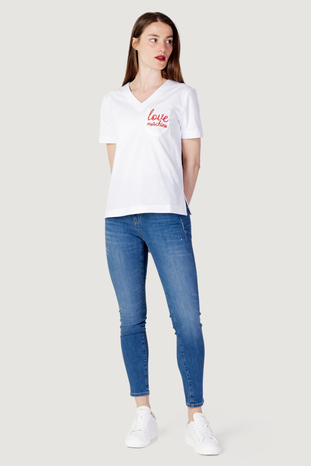 T-shirt Love Moschino ricamo logo Bianco - Foto 2