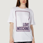 T-shirt Love Moschino stampa logo box Bianco - Foto 1
