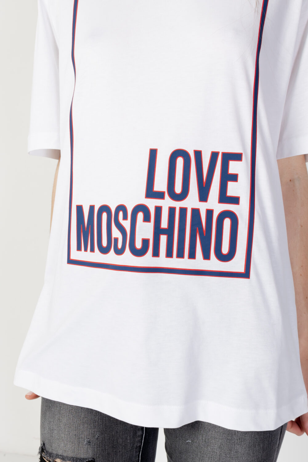 T-shirt Love Moschino stampa logo box Bianco - Foto 2