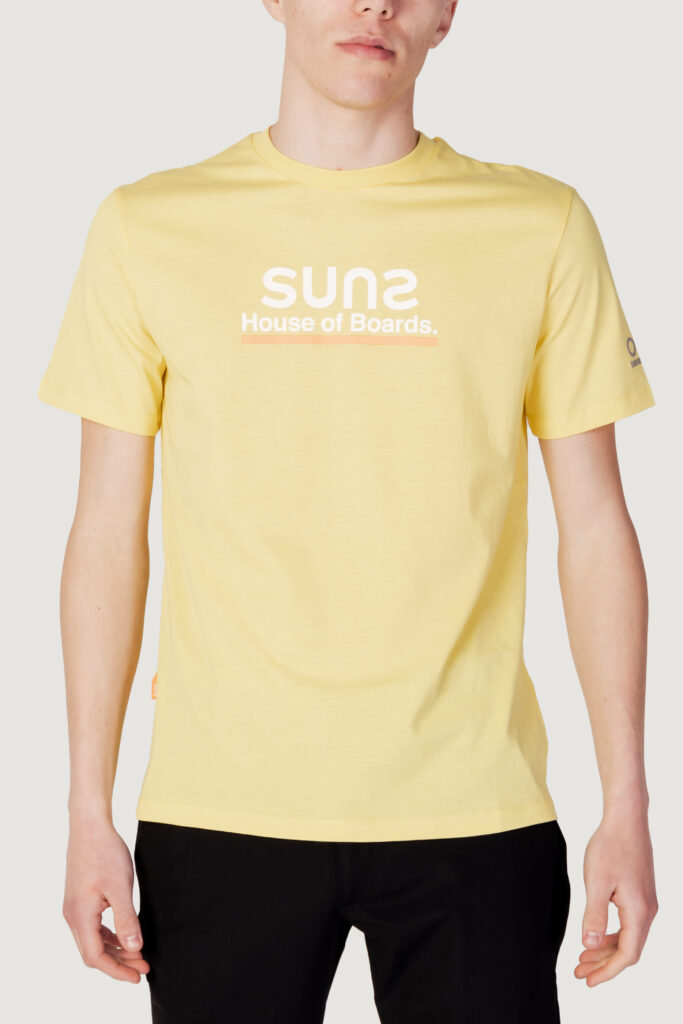 T-shirt Suns paolo logo linee Giallo